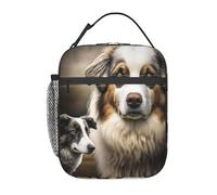 Borsa per il pranzo con due simpatici cani, riutilizzabile, con un design accattivante, adatta anche a uomini adulti. Borsa termica a prova di perdite, ideale per lavoro, ufficio, viaggi e picnic.