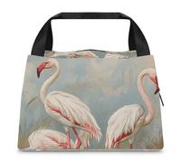 Borsa per il pranzo con fenicottero in acqua, per donne e uomini, riutilizzabile, borsa termica per il pranzo, grande capacità, contenitore per il pranzo, per lavoro, ufficio, picnic, viaggi
