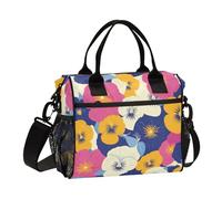 Borsa per il pranzo con fiori colorati, regolabile, con tracolla, per donne, infermiere, università