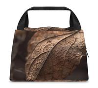 Borsa per il pranzo con foglie secche per donne e uomini, riutilizzabile, borsa termica per il pranzo, grande capacità, contenitore per il pranzo, per lavoro, ufficio, picnic, viaggi