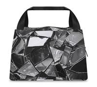 Borsa per il pranzo con frammenti di specchio rotto, per donne e uomini, riutilizzabile, borsa termica per il pranzo, grande capacità, contenitore per il pranzo, per lavoro, ufficio, picnic, viaggi