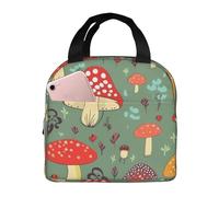 Borsa per il pranzo con funghi dei cartoni animati per donne e uomini adulti isolata Lunch Box riutilizzabile a prova di perdite Borsa per il pranzo di grande capacità Contenitore per alimenti