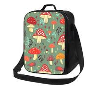 Borsa per il pranzo con funghi dei cartoni animati per donne e uomini adulti isolata Lunch Box riutilizzabile a prova di perdite Borsa per il pranzo di grande capacità Contenitore per alimenti