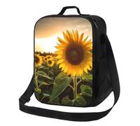 Borsa per il pranzo con girasoli per donne e uomini, isolata, riutilizzabile, a prova di perdite, per il pranzo, contenitori per alimenti, borsa per pasti a spalla, per lavoro, viaggi all'aperto