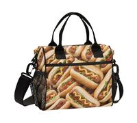 Borsa per il pranzo con hot dog e pane, con tracolla, per ragazzi all'aperto