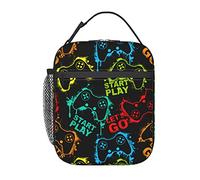 Borsa per il pranzo con joystick per videogiochi per ragazzi bambini divertente riutilizzabile Lunch Box isolato borse per il pranzo portatile Tote per ragazze scuola uomini lavoro viaggio picnic