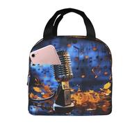 Borsa per il pranzo con microfono con note musicali, borsa termica da picnic, borsa da lavoro, borsa per conservare la freschezza del campeggio, borsa da campeggio
