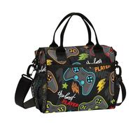 Borsa per il pranzo con motivo astratto senza cuciture Joystick per ragazze borsa per il pranzo regolabile con tracolla scatole per il pranzo per uomo signora picnic