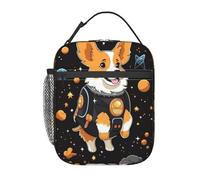 Borsa per il pranzo con motivo Corgi nello spazio, ideale per cani, donne e uomini, borsa termica riutilizzabile, piccola e a prova di perdite, con elevata capacità per lavoro, picnic e campeggio.