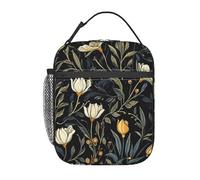Borsa per il pranzo con motivo floreale astratto multicolore con rose astratte, doppia isolazione, a prova di perdite, borsa termica per il pranzo, organizer per lavoro, picnic, viaggio e campeggio