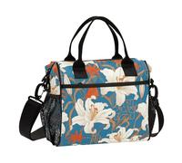 Borsa per il pranzo con motivo geometrico piatto giglio colorato per lavoro con tracolla Tote Bag per infermiere asilo