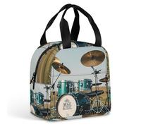 Borsa per il pranzo con musica stampata sul campo, per donne e uomini, portatile, isolata, con manico, a prova di perdite, riutilizzabile, per lavoro, picnic, viaggi