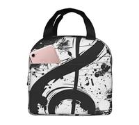 Borsa per il pranzo con note musicali ad acquerello, per donne e uomini, stile vintage, isolata, a prova di perdite, termica, borsa termica per pasto per lavoro, scuola, picnic, escursionismo
