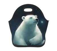 Borsa per il pranzo con orso bianco per donne e uomini, riutilizzabile, borsa termica per il pranzo, grande capacità, contenitore per il pranzo, per lavoro, ufficio, picnic, viaggi