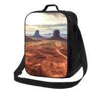 Borsa per il pranzo con paesaggio della valle monumentale, per donne e uomini, borsa termica riutilizzabile per il pranzo, a prova di perdite, con tracolla regolabile, graziosa borsa per il pranzo per
