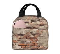 Borsa per il pranzo con pareti di mattoni antiche per donne e uomini, isolata, riutilizzabile, a prova di perdite, con tasche laterali, contenitori per alimenti più freddi, grande borsa per pasti per