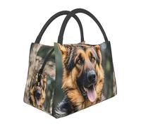 Borsa per il pranzo con pastore tedesco, per donne e uomini, isolata, riutilizzabile, a prova di perdite, con tasche laterali, contenitori per alimenti più freddi, grande borsa per pasti per lavoro