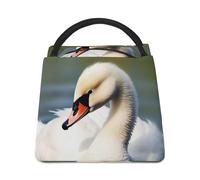 Borsa per il pranzo con piccolo cigno per donne e uomini, riutilizzabile, borsa termica per il pranzo, grande capacità, contenitore per il pranzo, per lavoro, ufficio, picnic, viaggi