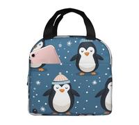 Borsa per il pranzo con pinguino carino per donne e uomini, isolata dalla neve, a prova di perdite, borsa termica per pasto per lavoro, scuola, picnic, escursionismo