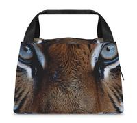 Borsa per il pranzo con primo piano con volto di tigre, per donne e uomini, riutilizzabile, borsa termica per il pranzo, grande capacità, contenitore per il pranzo, per lavoro, ufficio, picnic, viaggi