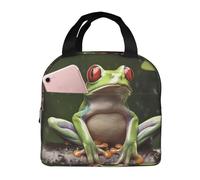 Borsa per il pranzo con rana dell'albero della pace per le donne riutilizzabile Lunch Box isolato Cooler Lunchbox portatile Borsa per il pranzo per gli uomini Contenitore per il pranzo di grande