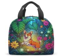 Borsa per il pranzo con simpatico cane Corgi, per la scuola, isolamento termico, regalo per amanti dei cani, 23 x 13 x 21 cm, portatile (13)