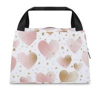 Borsa per il pranzo con stampa a cuore per donne e uomini, riutilizzabile, borsa termica per il pranzo, grande capacità, contenitore per il pranzo, per lavoro, ufficio, picnic, viaggi