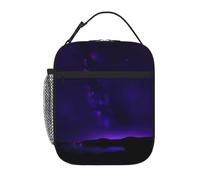 Borsa per il pranzo con stampa cielo stellato viola per ufficio, lavoro, picnic, borsa termica per il pranzo riutilizzabile per adulti
