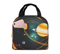 Borsa per il pranzo con stampa del sistema solare Jupiter Saturno per uomo, borsa per il pranzo da donna, scatola per il pranzo isolata a tenuta stagna, borse per il pranzo per adulti