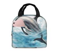 Borsa per il pranzo con stampa di delfino oceano che ti guarda da uomo, borsa per il pranzo per donna, scatola per il pranzo isolata a tenuta stagna, borse per il pranzo per adulti