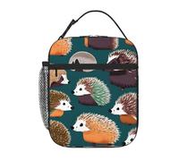 Borsa per il pranzo con stampa di molti ricci per ufficio, lavoro, picnic, borsa termica per il pranzo riutilizzabile per adulti