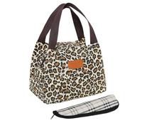Borsa Per Il Pranzo Con Stampa Leopardata Da 1 Pezzo E Borsa Per Posate Da 1 Pezzo, Borsa Portatile, Borsa Per Il Pranzo Per Donna, Borsa Per Il Pranzo Alla Moda