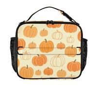 Borsa per il pranzo con tasche con cerniera, mantiene il cibo caldo più fresco, borsa termica per pasto per lavoro e scuola paillettes finte zucca gialla autunno
