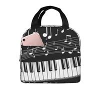 Borsa per il pranzo con tastiera per pianoforte, per donne e uomini, con note musicali, isolata, a prova di perdite, borsa termica per pasti per lavoro, scuola, picnic, escursionismo