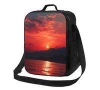 Borsa per il pranzo con tramonto rosso fuoco per donne e uomini isolata scatola per il pranzo riutilizzabile a prova di perdite borse per il pranzo più fresco contenitori per alimenti borsa per pasti