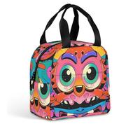 Borsa per il pranzo con volti interessanti e granchi, per donne e uomini, borsa termica portatile con manico, a prova di perdite, riutilizzabile, per lavoro, picnic, viaggi