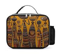 Borsa per il pranzo creativa della cultura africana riutilizzabile isolata borsa per il pranzo con porta bottiglia d'acqua portatile impermeabile a prova di perdite borsa per il pranzo per donne