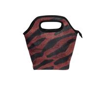 Borsa per il pranzo da donna con manico curvo contenitori per il pranzo a tenuta stagna borse termiche per picnic campeggio bordeaux tigri texture pelle