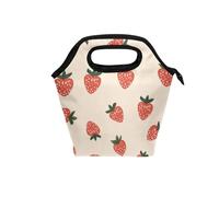 Borsa per il pranzo da donna con manico curvo scatola rigida per il pranzo per gli uomini borse termiche impermeabili per escursionismo campeggio fragola