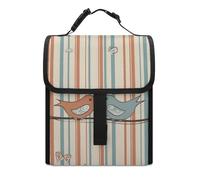 Borsa per il pranzo da donna Love Birdie Stripe Lunch Box da uomo riutilizzabile isolata borsa per il pranzo per lavoro viaggi all'aperto