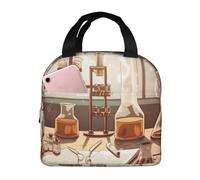 Borsa per il pranzo da laboratorio di chimica per donne e uomini, isolata, riutilizzabile, a prova di perdite, con tasche laterali, contenitori per alimenti più freddi, grande borsa per pasti per