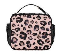 Borsa per il pranzo da uomo a tenuta stagna con stampa leopardata nera grigia beige borsa per il pranzo a tenuta stagna per ragazzi mantiene il cibo caldo, borsa tote di grande capacità per picnic