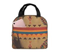 Borsa per il pranzo dei nativi americani per le donne riutilizzabile Lunch Box isolato Cooler Lunchbox Borsa portatile per il pranzo per gli uomini Contenitore per il pranzo di grande capacità per il