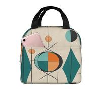 Borsa per il pranzo geometrica della metà del secolo per le donne riutilizzabile Lunch Box isolato Cooler Lunchbox Borsa portatile per il pranzo per gli uomini Contenitore per il pranzo di grande