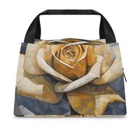Borsa per il pranzo gialla e grigio chiaro per donne e uomini riutilizzabile borsa per il pranzo isolata scatola per il pranzo di grande capacità contenitore per il pranzo per lavoro, ufficio, picnic