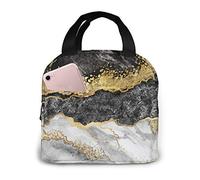 Borsa per il pranzo grigia dorata isolata a tenuta stagna scatola isolata con cerniera di raffreddamento per adulti scatola per lavoro scuola Holder Tote Bags
