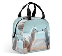 Borsa per il pranzo in alpaca sull'erba, per adulti, a prova di perdite, isolata, con cerniera e tasche multiple, grande capacità, per ufficio, lavoro, picnic