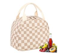 Borsa per il pranzo isolata - 25 x 20 cm borsa per il pranzo, Smart Storage | Foil Cute Plaid Corduroy Food Boxes with Cooler Compartment, Insulated Food Tote For Work School Travel Picnic Beach Use
