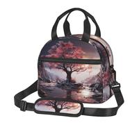Borsa per il pranzo isolata per donne uomini borsa termica riutilizzabile grande albero che cresce su un mucchio di pietre Borsa per il pranzo per il lavoro Picnic