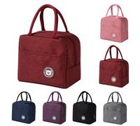 Borsa per il pranzo isolata per l'ufficio, borsa termica portatile, borsa per il pranzo pieghevole, mini borsa per il pranzo isolata per studenti isolante per della scuola e dell'ufficio (Rot,1PC)